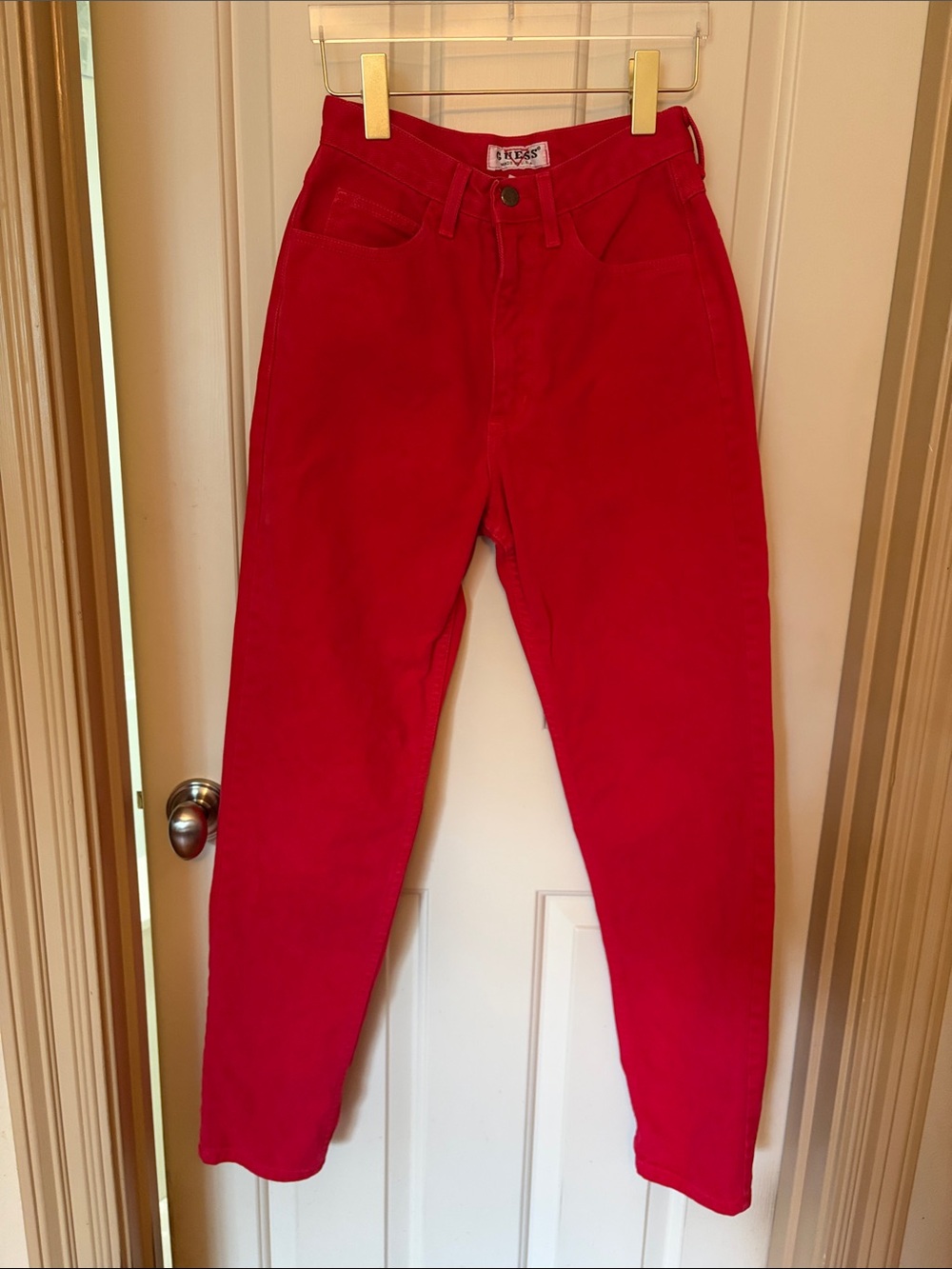 Vintage Guess Red High-Waist Jeans - Picture 2 of 9